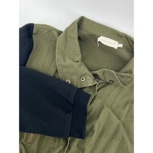 Ninexis Khaki Olive Green Black Sleeve Utility Jacket Coat Women XL Drawstring